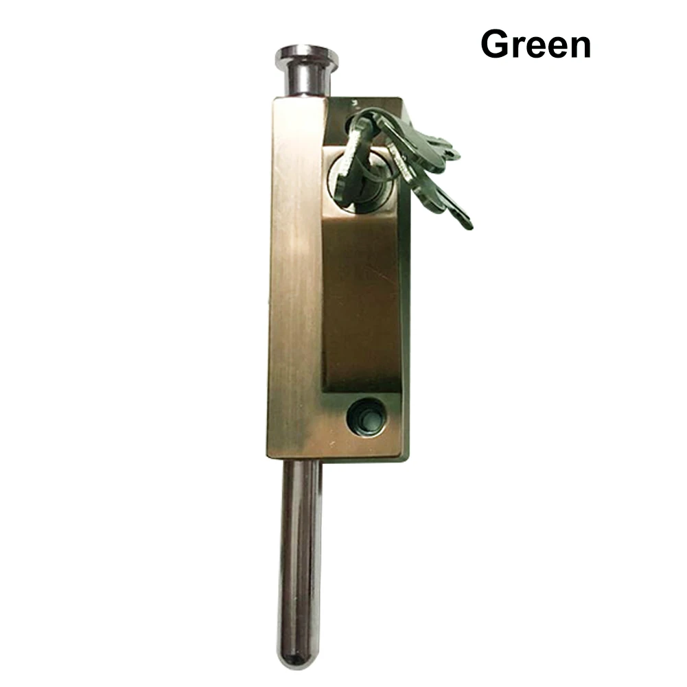 

1 Pcs Stainless Steel Revolving Glass Door Spring Security Latch with Lock Keys MDJ998