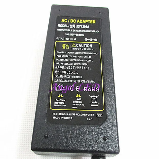 AC/DC 12 В 5A АДАПТЕР ПИТАНИЯ LED ТРАНСФОРМАТОР ИСТОЧНИКА DC12V 60 Вт питания для 5050 3528