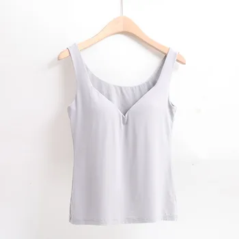 

Rubick Spring and Summer Women's Vest Lady Strength Training Vest with Chest Pad Fashion Sleeping Camisole