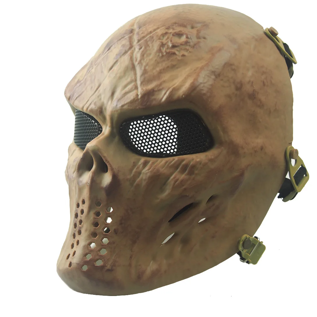 [Hfбезопасности] призрак камуфляж тактический череп маска зомби открытый маски воина металлическая сетка очки полное лицо CS маска