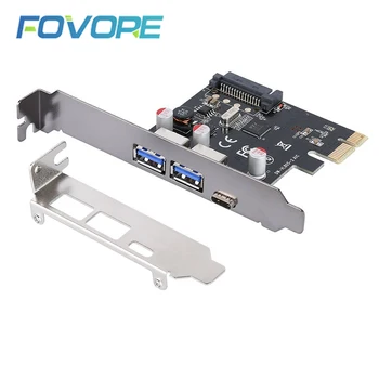 

USB 3.1 Type C PCIe Expansion Card PCI-e to 1 Type C and 2 Type A 3.0 USB Adapter PCI Express Controller Hub For Desktop PC