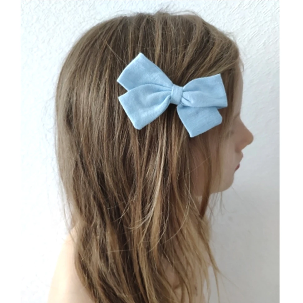 Boutique Hair Bows Clip Baby Baby Girl Hair Bows Linen Cotton