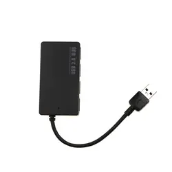 5 Гбит/с Портативный USB концентратор Черный Компактный 4 порта USB 3,0 концентратор разветвитель адаптер для ноутбуков Mac ноутбук Настольный ПК