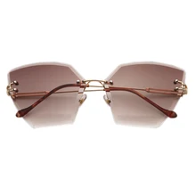 ZUCZUG Квадратные Солнцезащитные очки без оправы женские роскошные брендовые прозрачные солнцезащитные очки с градиентными линзами Женские винтажные большие очки