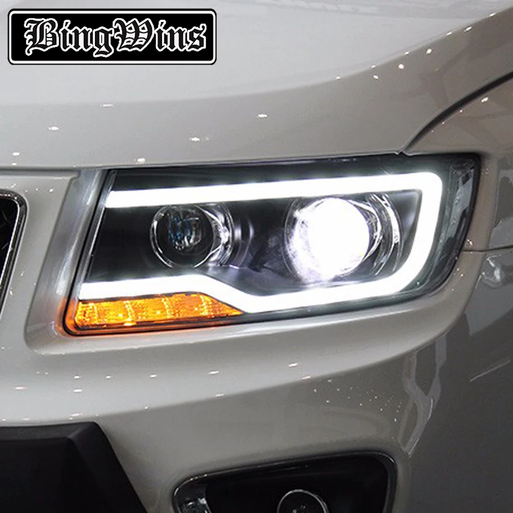 Car Styling For JEEP Compass 2011 2015 LED Headlight For Compass Head Lamp LED Daytime Running