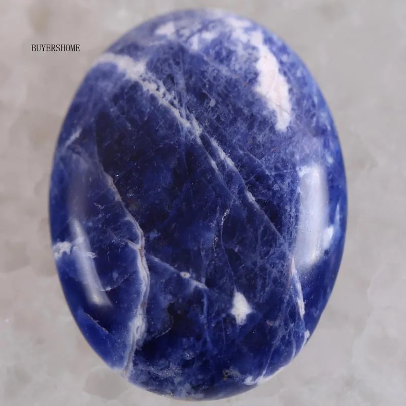 Овальный 30x40 мм натуральный камень Jaspe оникс Опал Кристалл Малахит содалит Родонит золотой камень унакит кабошон кабина 1 шт - Цвет: Blue Sodalite