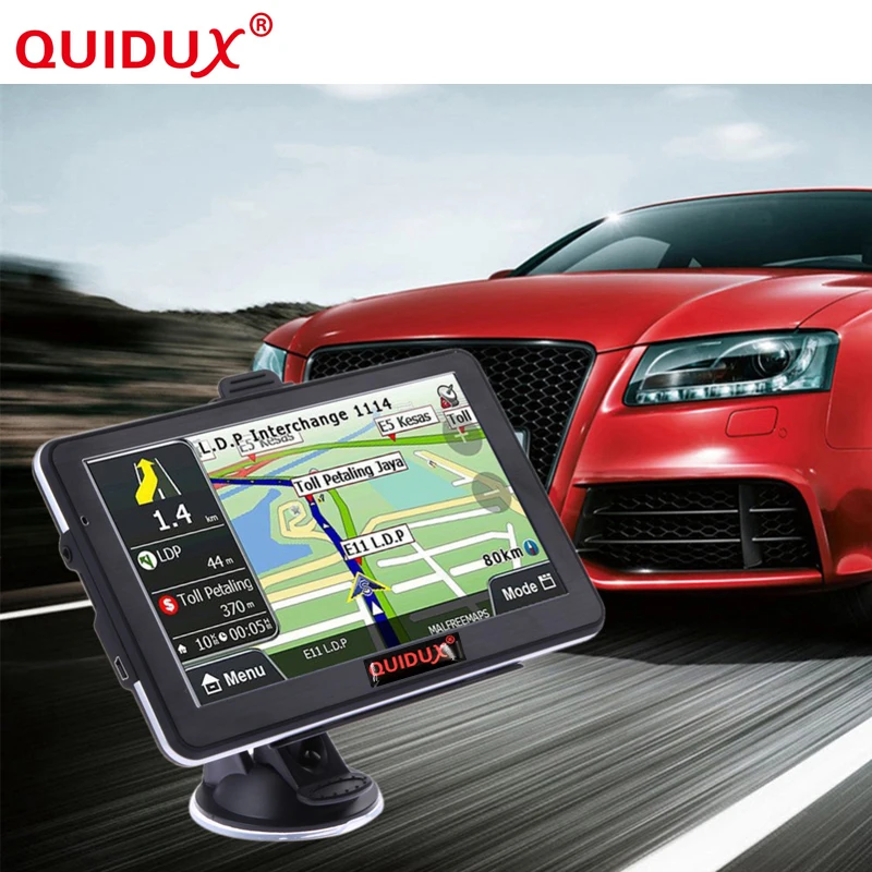 

QUIDUX Car GPS Navigator HD 7 inch Touch Screen Portable 8GB ROM FM Transmitter MP3 Video Player Car Entertainment System
