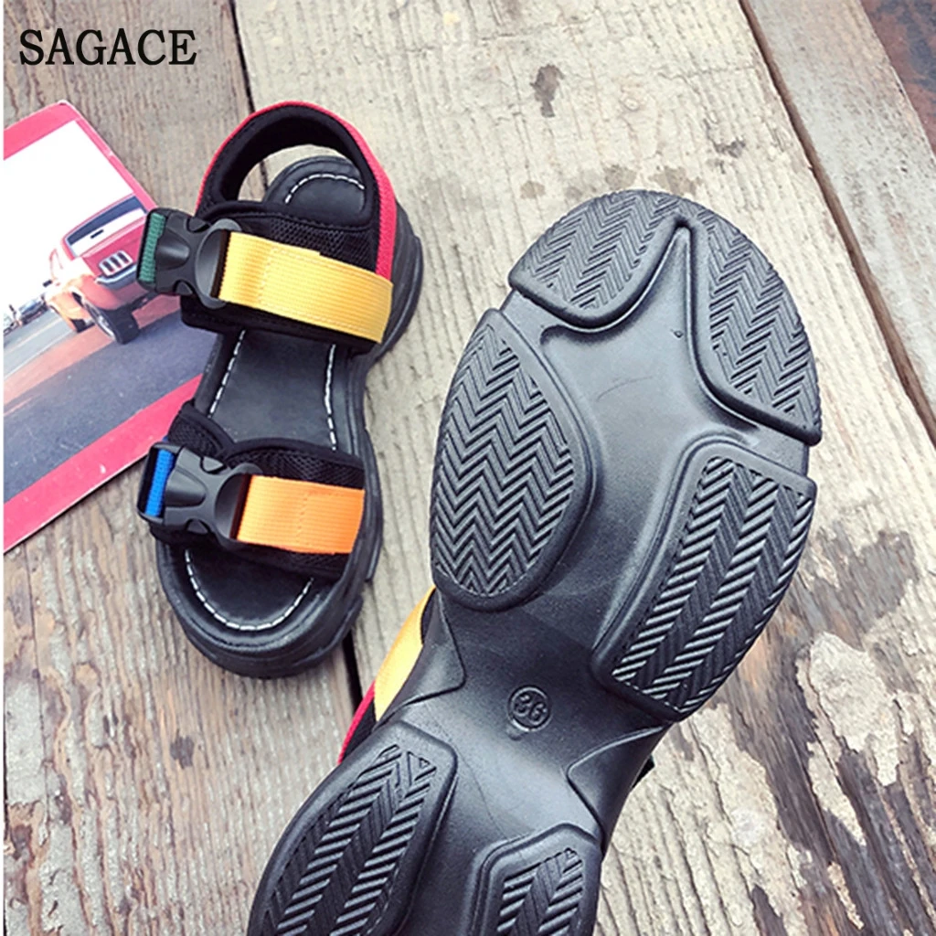 SAGACE/Новинка Модные женские повседневные Босоножки на платформе Туфли танкетке с