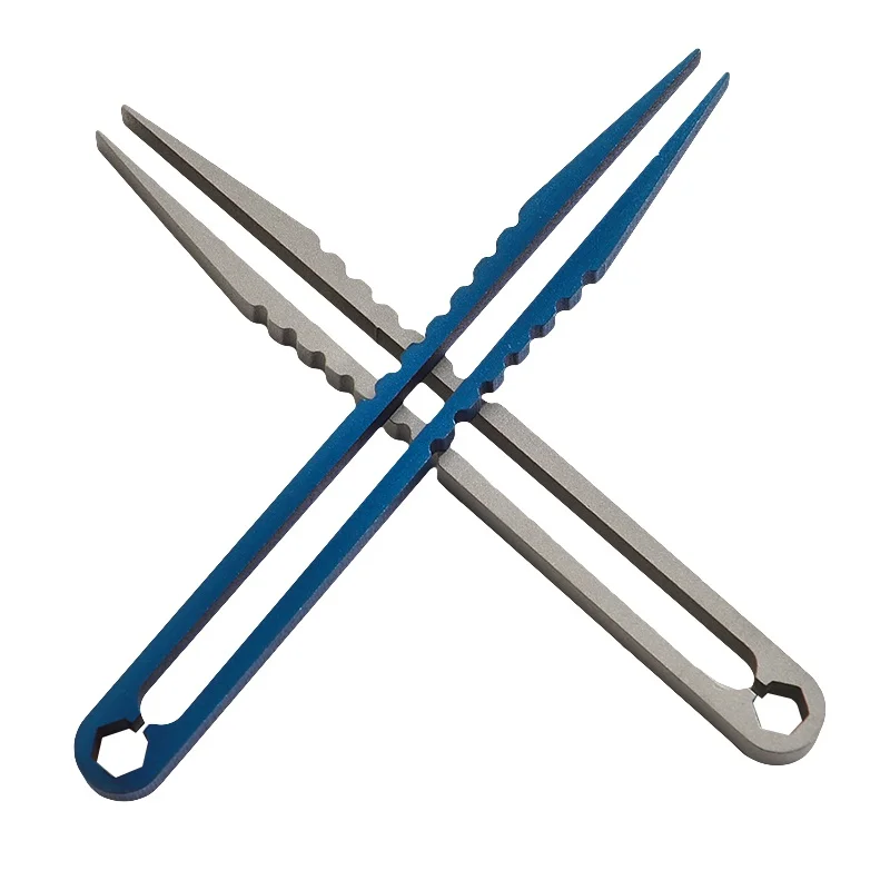 

Outdoor Titanium Tweezer Tc4 Ti EDC Tool Clamping Gadget Travel Clip Pocket Multipurpose Tool For Camping Hiking TX005