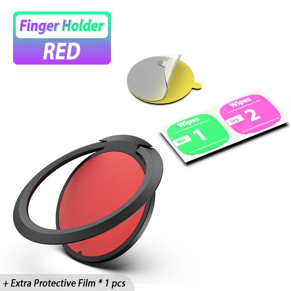 Круглый перстень, держатель для телефона в автомобиле, магнитное кольцо для телефона, держатель для планшета, смартфона, поддержка для iPhone, samsung, huawei - Цвет: Red