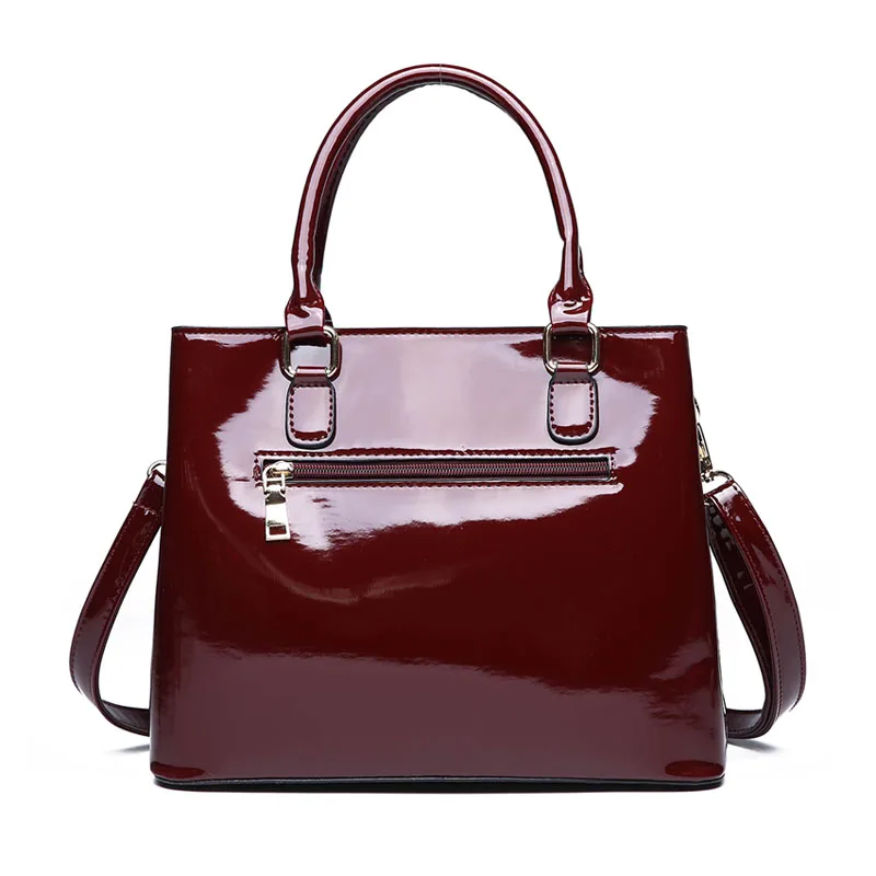 Деловая женская сумка через плечо, роскошные сумки, лакированная кожа, женская сумка, цвет красного вина, Крокодиловая Аллигатор, сумка Fengting FTB016