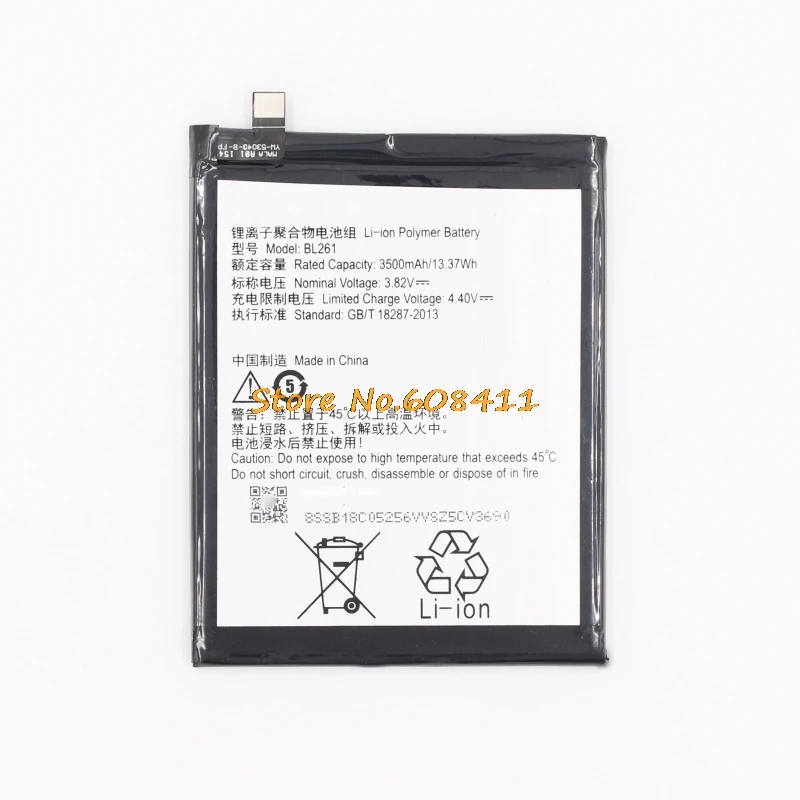 

VK 3.82V 3500mAh 13.37Wh BL261 Battery Replacement For Lenovo Vibe K5 Note Lemon A7020a40 A7020a48 K52t38 K52e78 phone Batteries
