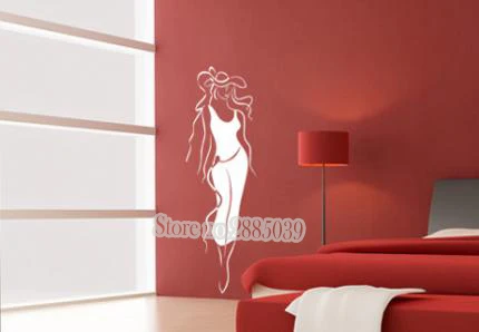 

Fashion silhouette Vinyl Wall Sticker Girls Bedroom DIY Self-Adhesive Sofa Background Decor In Different Colors Wallpaper LA364