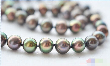 

HOT## Wholesale FREE SHIPPING >>> P3778 AAA++ REAL 17" 10mm ROUND brown BLACK FRESHWATER PEARL NECKLACE