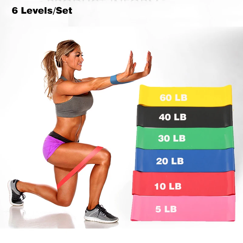 Us 8 72 6 Off 6 Levels Resistance Bands Exercises Elastic Fitness Training Yoga Loop Band Workout Pull Rope Fitness Strength Training Workout In