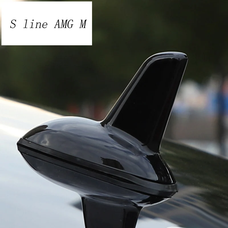 Автомобильный Стайлинг антенна плавник акулы СТИЛЬ крыша воздушная крышка наклейка Накладка для Mercedes Benz A класс A180 A200 интерьер авто аксессуары - Название цвета: Black