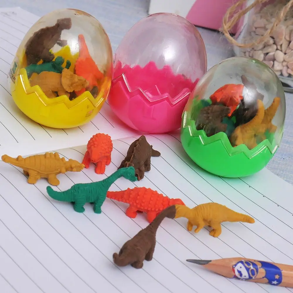 8 pcs//lot Mini Cute Kawaii TPR Eraser Creative Dinosaur Eraser For Kids Gift Korean Stationery