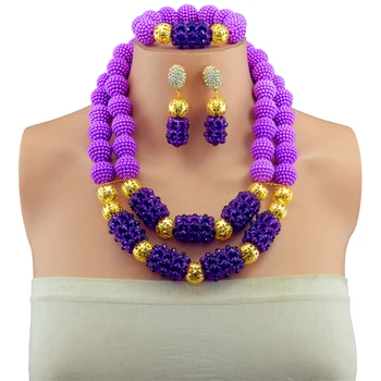 

Hot Sale Nigerian Wedding African Beads Jewelry Set Crystal Necklace African Costume Bridal Jewelry Sets Free Shipping ABJ293