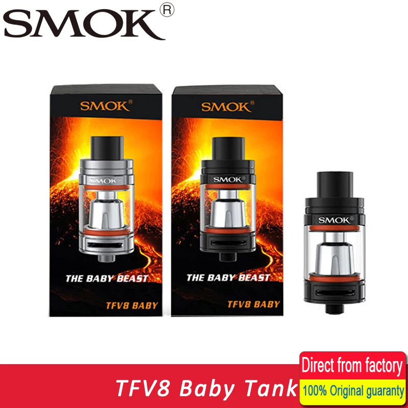 100 Original Smok TFV8 Baby Tank 3ml Top Filling Adjustable Airflow Beast Atomizer The Baby Beast