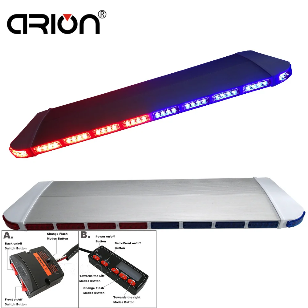 

12V-24V Universal 47"Inch 88 LED Long Row Car Light Emergency Warning light Recovery Rescue Flashing RED BLUE LightBar