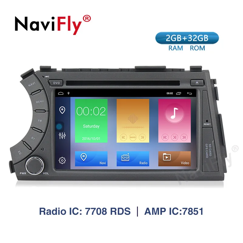 2+ 32G Android 9,1 Автомобильный dvd Радио gps навигация для ssangyong Kyron Actyon dvd-плеер радио FM wifi RDS BT карта Микрофон