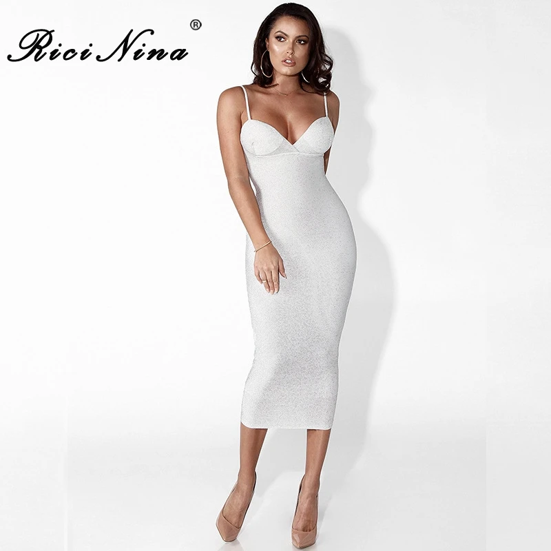 RICININA New Women Dress Woman V Neck Sleeveless Spaghetti Strap Bodycon Bandage Party Dress Woman Casual Club Dresses Vestidos RICININA New Women Dress Woman V Neck Sleeveless Spaghetti Strap Bodycon Bandage Party Dress Woman Casual Club Dresses Vestidos