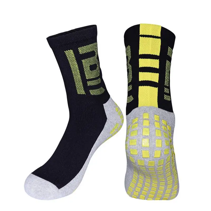 Новые спортивные носки мужские брендовые противоскользящие футбольные носки хлопковые акриловые футбольные мужские носки для велоспорта - Цвет: Yellow