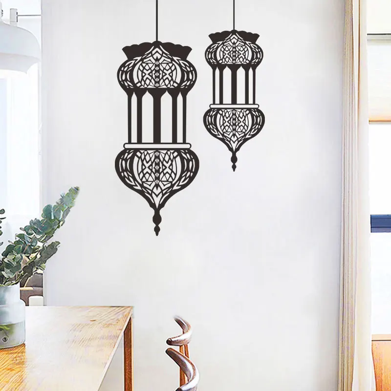 1 шт. мусульманский ислам Рамадан фонарь обои праздничные элементы культура наклейки на стену домашний декор 60*30 см* 2 HANDANWEIRAN