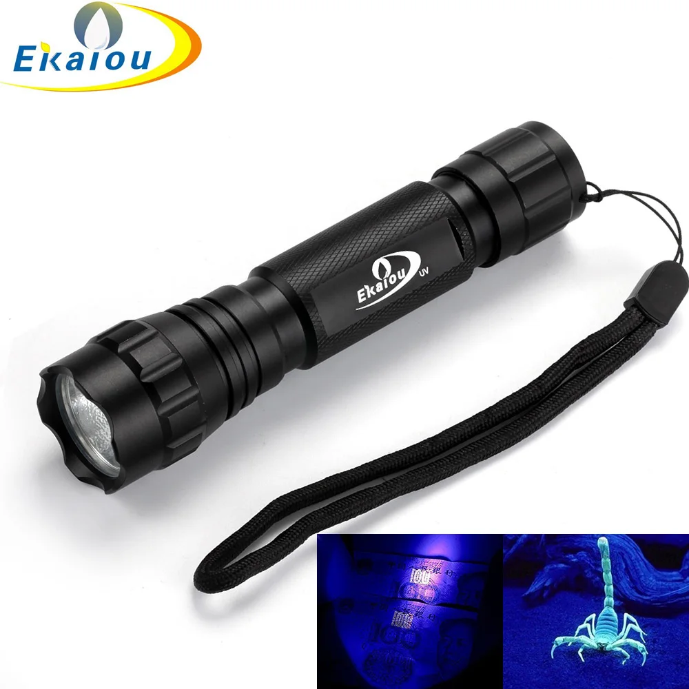 Wf 501b UV Ultraviolet Led Flashlight 18650 Rechargeable Battery UV