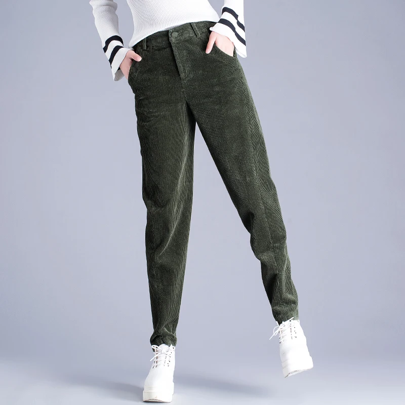 

Womens Harem Pants 2017 New Spring and Summer Women Vintage Loose Trousers Female Casual Corduroy Pants Pink/Blue