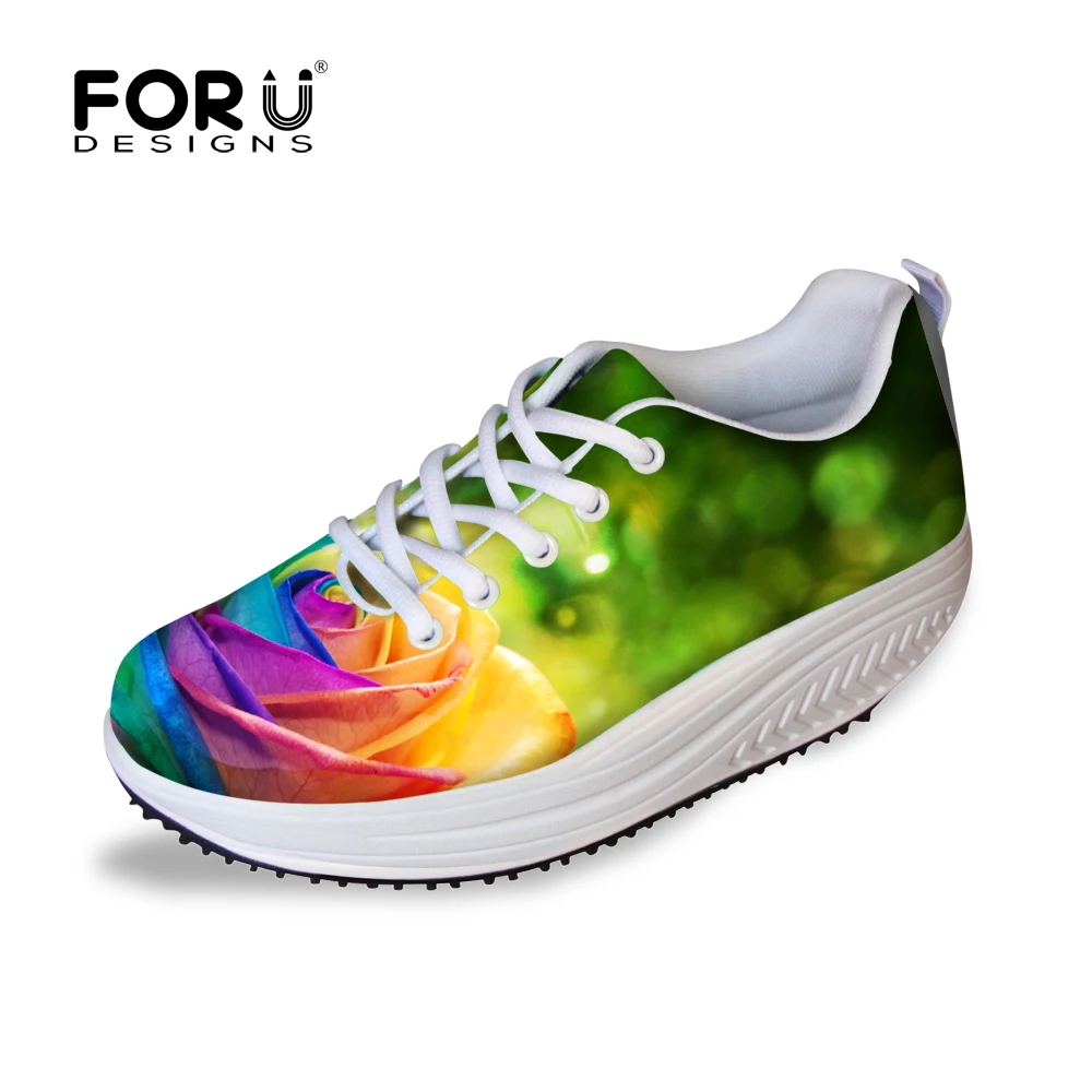 

FORUDESIGNS New Hot Casual Platform Shoes Women Spring Autumn Lace-up Thick Soles Beauty Slimming Walking Shoes for Beathable