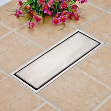 Free Shipping 304 Stainless Steel 300 x 110mm Square Anti odor Floor Drain Bathroom Invisible Shower