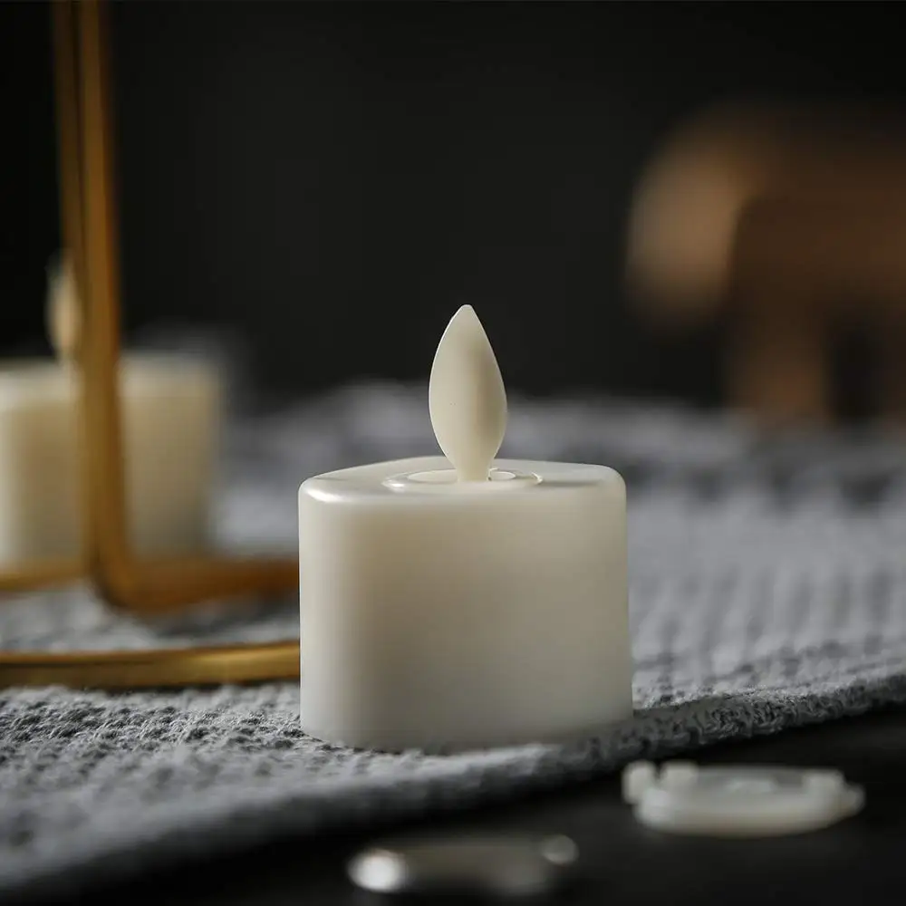 Упаковка из 3 светодиодных движущихся фитилей свечи для камина, пластиковые не восковые мерцающие белые световые рождественские чайные ОГНИ для свадьбы