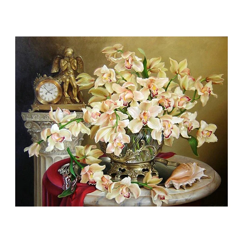 3D DIY Diamond Painting Cross Stitch Flowers Stickers Needlework Full Diamond Embroidery Peony Icons Diamond Mosaic Painting 