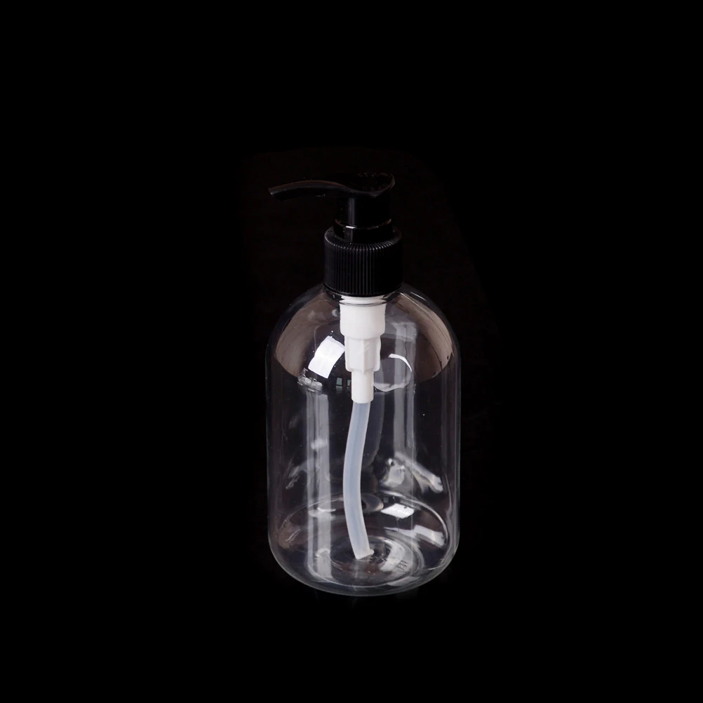 1 шт. 350 мл прозрачная пластиковая бутылка для вспенивания жидкого мыла, взбитые мусс, бутылочки для шампуня, лосьона, геля для душа - Цвет: Черный