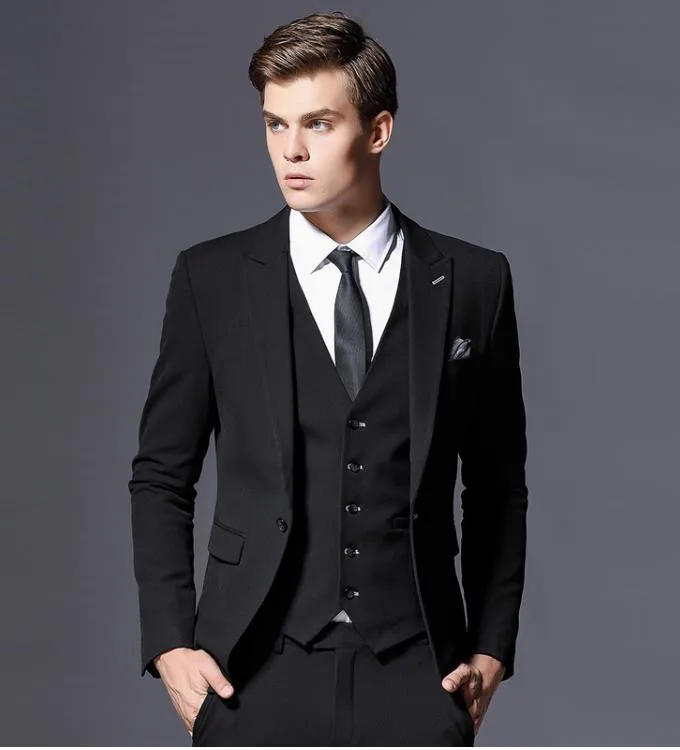 Высококачественный мужской костюм, Черные смокинги для жениха, Женихи, мужские смокинги в утреннем стиле для мужчин, свадебные костюмы, деловой костюм жениха - Цвет: picture style color