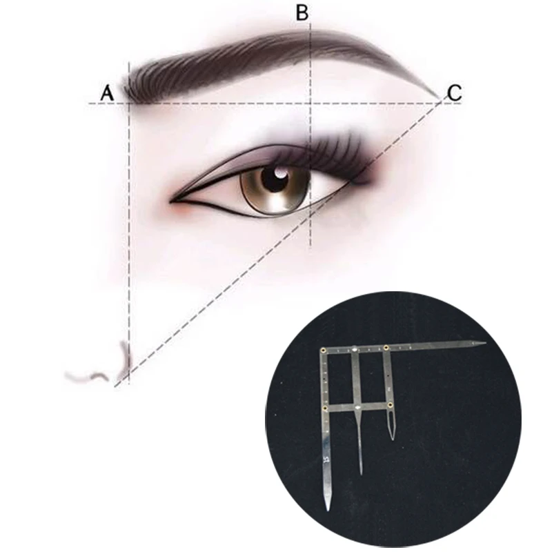 

Eyebrow Ruler Permanent Eyebrow Grooming Stencil Shaper Eyebrow Brow Shaper Grooming Makeup Reusable Eyebrow Ruler