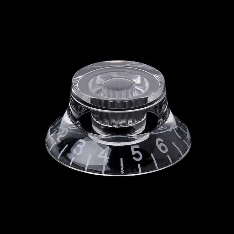 

1pc Knob Button Bell Shape Guitar Tone Volume Control For LP Guitar Parts Transparent White