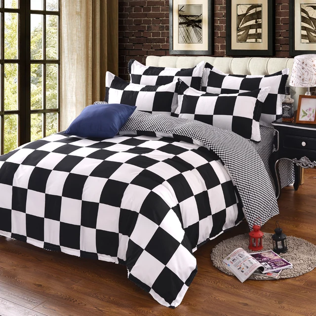 black white cotton blend bedding set duvet cover flat sheet white twin flat sheets cheap