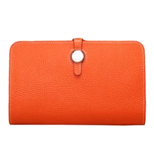 Luxury Genuine 2017 Female Designer Famous Brand Women Clutch Wallet Ladies Leather Purse Money Bag