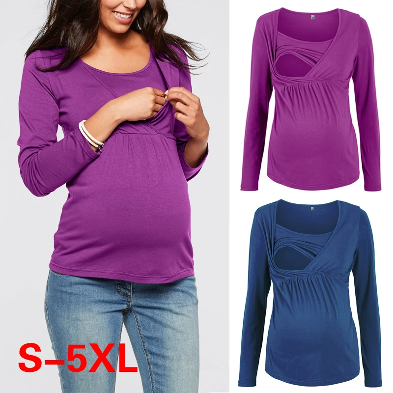 

Nursing Tops Striped Short Sleeve Shirt Plus Size 5xl Women Pregnancy Clothes Maternity Clothing Breastfeeding Tee