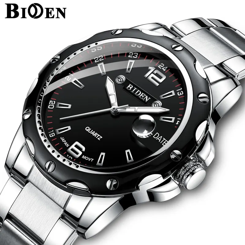 

Men Watch Biden Top Brand Quartz Wrist Watches With Waterproof Date Analogue Stainless Steel Watches Mens Clock
