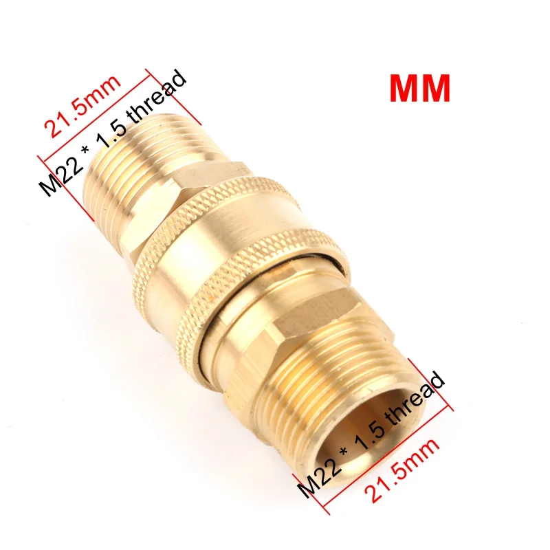2 шт./компл. латунь высокое Давление M22* 1,5 нить быстрый разъем водяной пистолет автомойки суставов сад адаптер для орошения