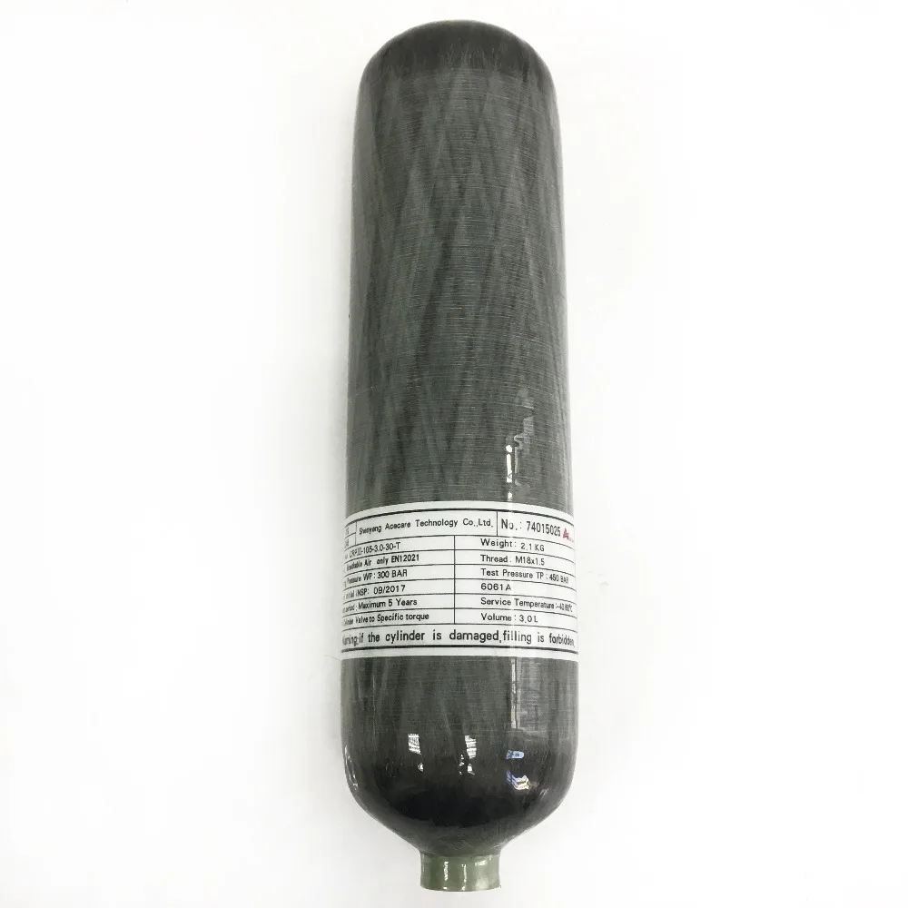 AC103 Gas Cylinder 3L 4500Psi 300Bar Pcp Diving Mini Scuba Gun Rifle Air Compressed Paintball Tank Dive Condor Rifle Pcp Acecare
