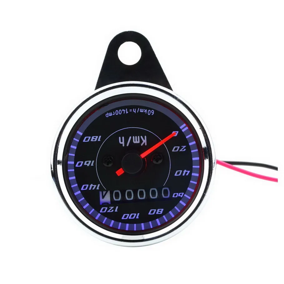 Motorcycle Speedometer Meter Double Color LED Light Universal Odometer speed meter gauge Miles For Motorcycle hot selling