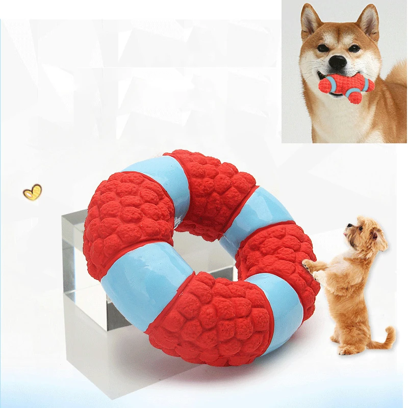 

Squeak Toys Interactive Dog Chew Sounding Emulsion Toys Puppy Training Cat Toy Circle Pentagon For Samll Medium Dog Pet Products
