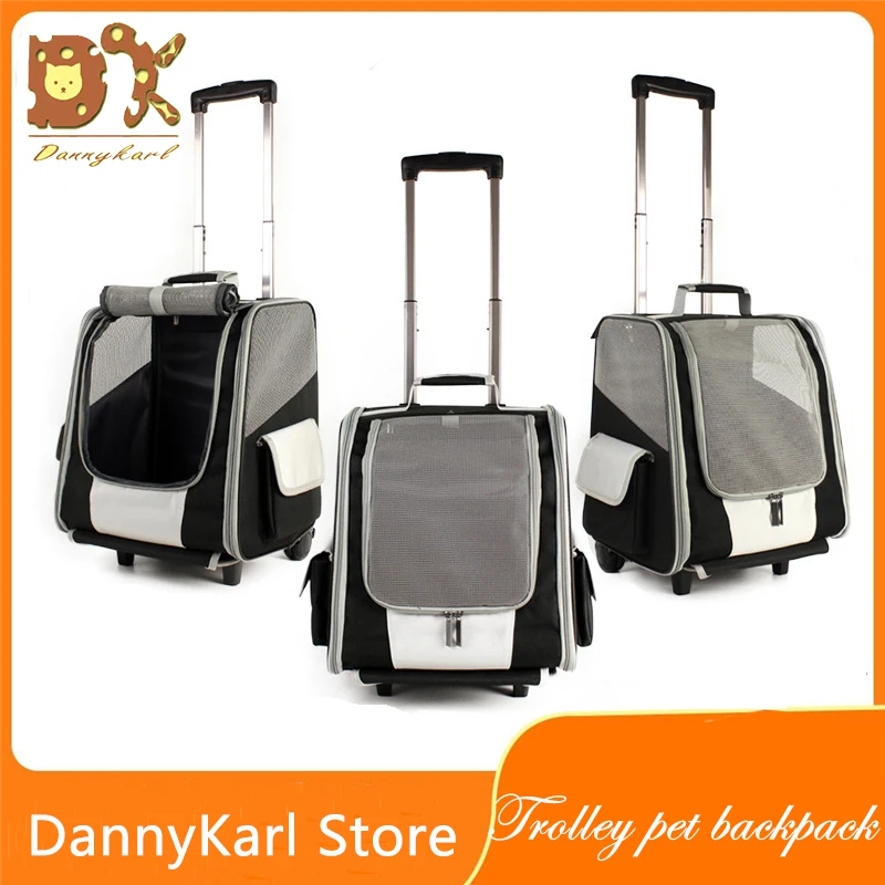 DannyKarl сумка для домашних животных, сумка на колесиках, рюкзак для собак, сумка на плечо для кошек, чехол на колесиках, сумка для кошек, переносная сумка для собак с двойным колесом, складная
