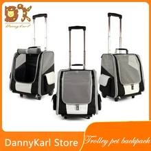 DannyKarl сумка для домашних животных, сумка на колесиках, рюкзак для собак, сумка на плечо для кошек, чехол на колесиках, сумка для кошек, переносная сумка для собак с двойным колесом, складная