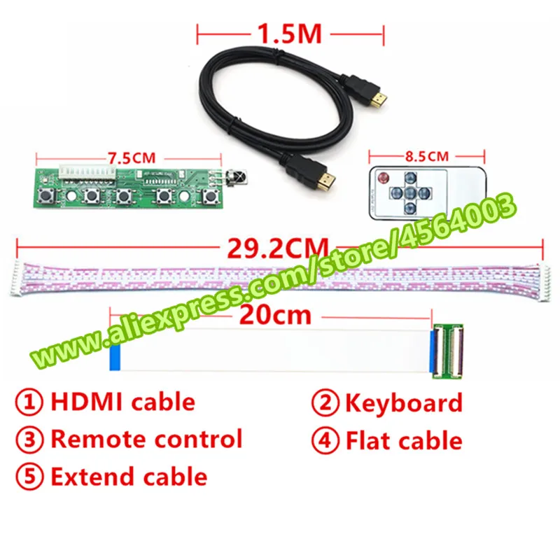 Плата контроллера дисплея 800*480 LCD TTL LVDS HDMI VGA 2AV 50pin для AT070TN90 поддержка