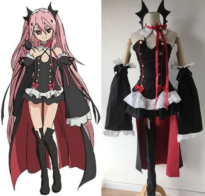 Бесплатная доставка 2017 аниме сераф из Конца Owari No Seraph Krul Tepes униформа косплей
